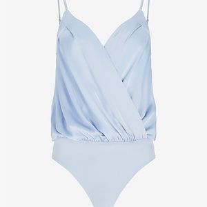Express Satin Faux Wrap Cami Bodysuit